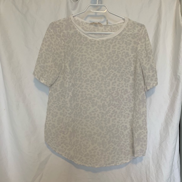 SOLD Rebecca Taylor Lynx Silk Tee in Snow Leopard - Picture 3 of 8